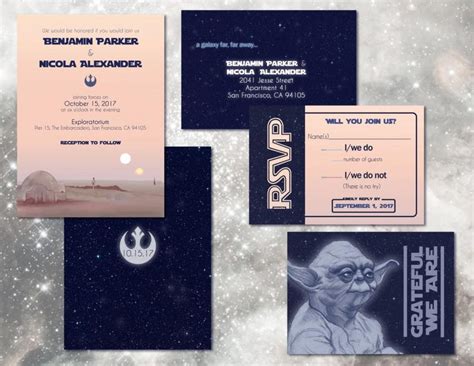 Star Wars Wedding Invitation Set - Custom Digital Invitations - Geeky Weddings #2458745 - Weddbook