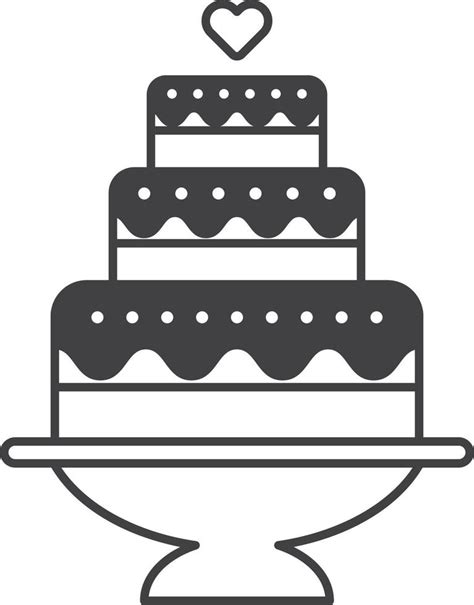 Wedding Cake Illustration In Minimal Style 15430227 Vector Art At Vecteezy