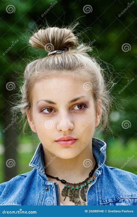 Face Of A Beautiful Girl Stock Photo Image Of Long Ethnic 26088948