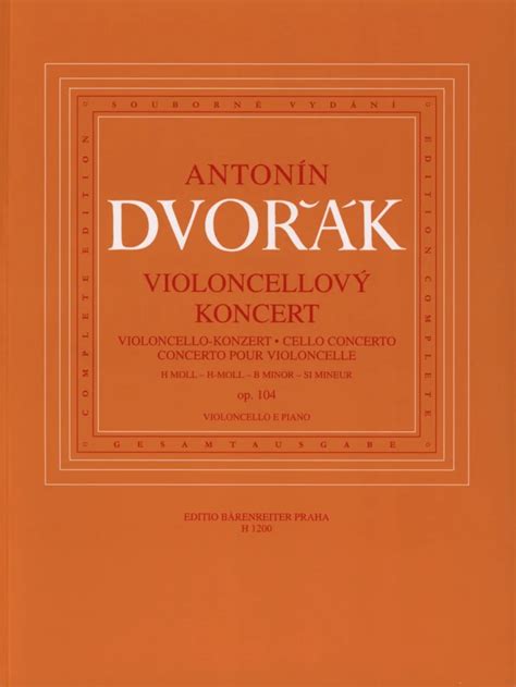 Konzert h Moll op 104 für Violoncello und Orchester von Antonín Dvořák