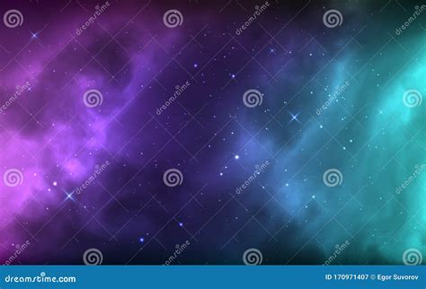 Space Background With Shining Stars Nebula And Stardust Colorful