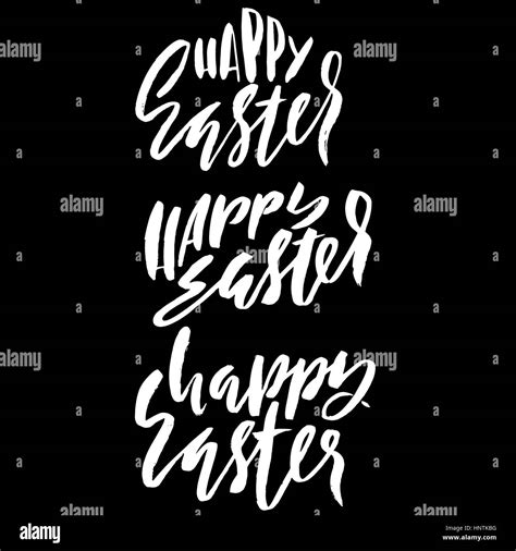 Happy Easter Lettering For Greeting Card Vector Hand Drawn