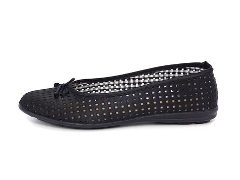 Ballerine En Toile Ajourée Babeth Noir Chaussures Femme Mes Jolis