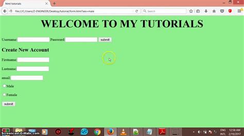 How To Create Html Form Username And Password For Beginners 2018 Youtube