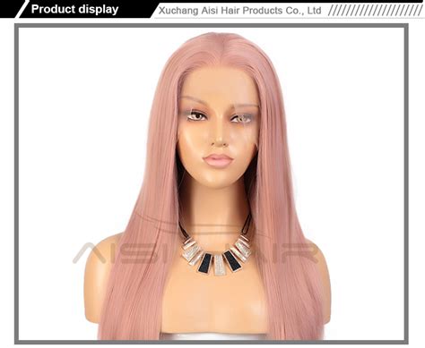 Aisi Hair 26 Inch Long Pink Wig Silky Straight Lace Frontal Wig