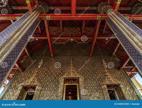 Bangkok Thailand Mar 29 2022 The Artistic Architecture And Ceiling