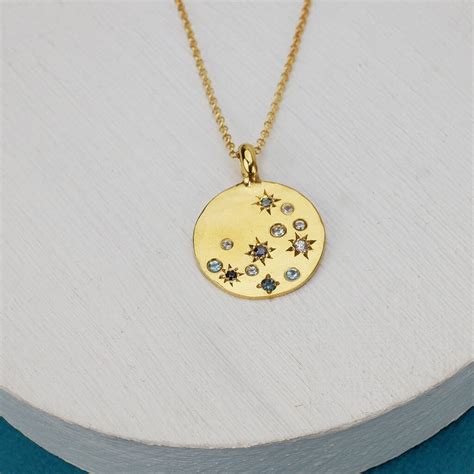 Disc Necklace With Multi Scattered Gemstones By Yvonne Henderson Jewellery