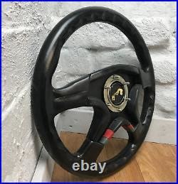 Genuine Momo M Ghibli Mm Black Leather Spoke Steering Wheel