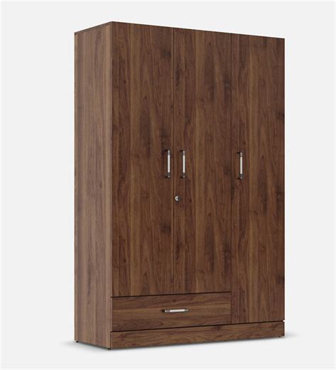 Buy Gingham 3 Door Wardrobe In Walnut Finish Colour At 65 OFF By