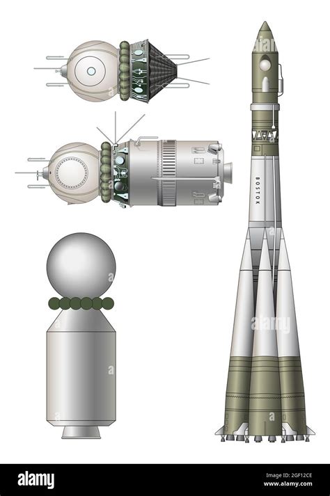 Vostok Voskhod Spacecraft With The Last Stage Of The Carrier Rocket