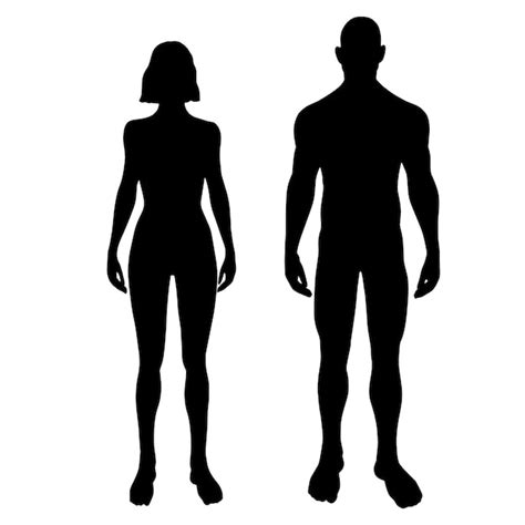 Premium Vector Man And Woman Standing Silhouettes In Front View