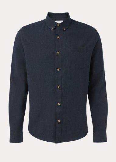 Navy Twill Long Sleeve Shirt Matalan