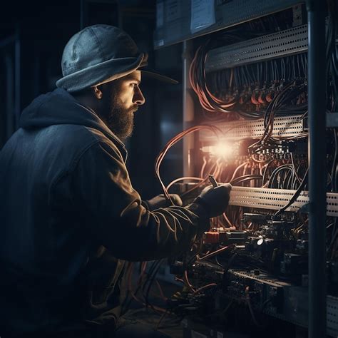 Premium Photo A Man Is Working On An Electronic Device With The Word