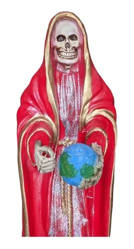 Figura Santa Muerte Roja 1 Metro De Altura Resina Veladora En Venta