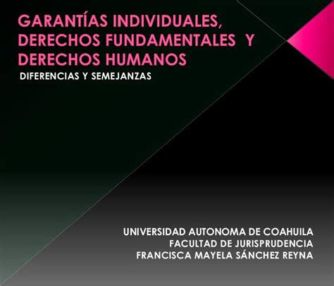 Garantías Individuales Derechos Fundamentales Y Derechos Humanos