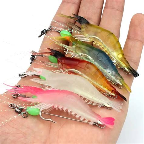 5pcs Lot 9cm 5 2g Luminous Shrimp Soft Lures Soft Baits 5 Colors Mixed