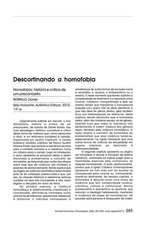 Pdf Descortinando A Homofobia