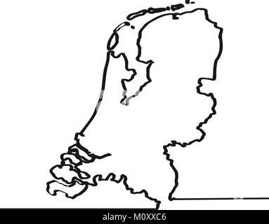 Map Of Netherlands Line Icon Stock Vector Image Art Alamy