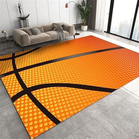 Basketball Court Area Carpets Abstract Sports Theme Noise Reduction