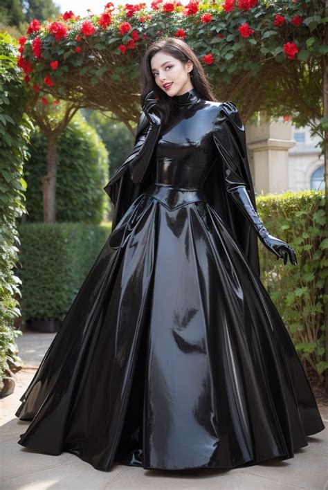 Langerie Dress Cloak Cape Satin Leather Pvc Latex Leather Dresses