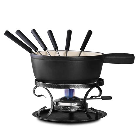 Buy Artestia Cast Iron Cheese Fondue Pot Set Swiss Traditional Cast