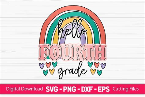 Hello Fourth Grade Sublimation Graphic By Craftartsvg Creative Fabrica