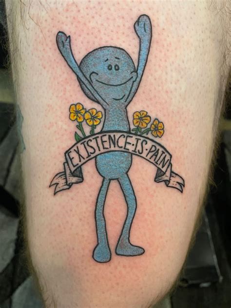 Mr Meeseeks Tattoo Rick And Morty Tattoo Basic Tattoos Funky Tattoos