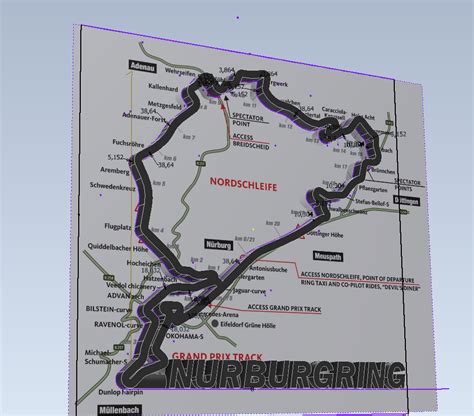 Archivo Stl Nurburgring Nordschleife Track Small Versionmodelo Para