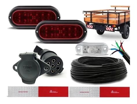 Kit Instala O Lanterna Led Carretinha Reboque Faixas