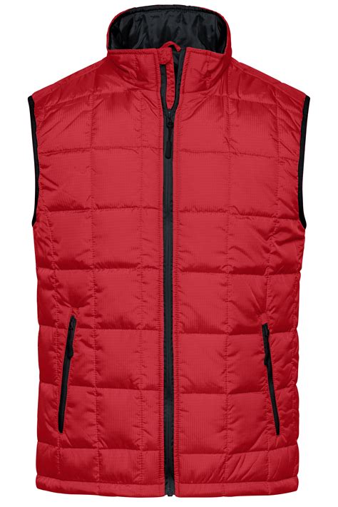 Men Mens Padded Light Weight Vest Red Black Daiber