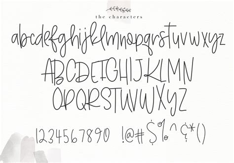 Girly Handwriting Font Alphabet