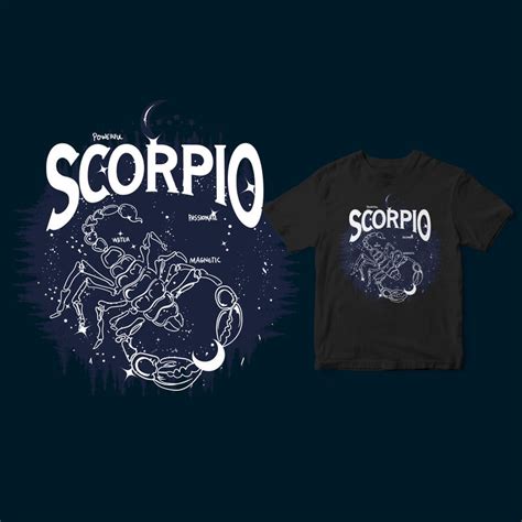 Scorpio Dark Line Zodiac T Shirt Design Buy T Shirt Designs