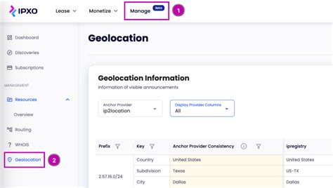 Ip Management At Ipxo Geolocation Dashboard Ipxo