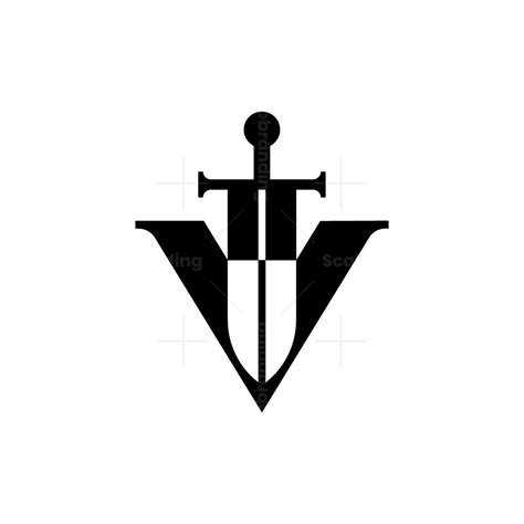 Letter V Sword Logo Scalebranding