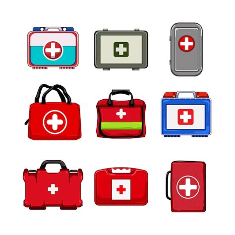 Premium Vector First Aid Kit Set Cartoon Vector Illustration