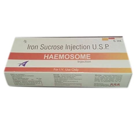 Iron Sucrose Injection Usp 100 Mg 5ml Packaging Type Ampule Packaging Size 1 5ml At Rs 299