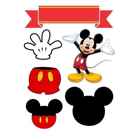 Topo De Bolo MICKEY Cortado Colado Envio Imediato Personalizado