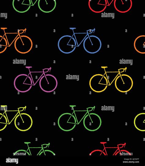 Colorful Bicycles Seamless Pattern Vector Stock Vector Image Art