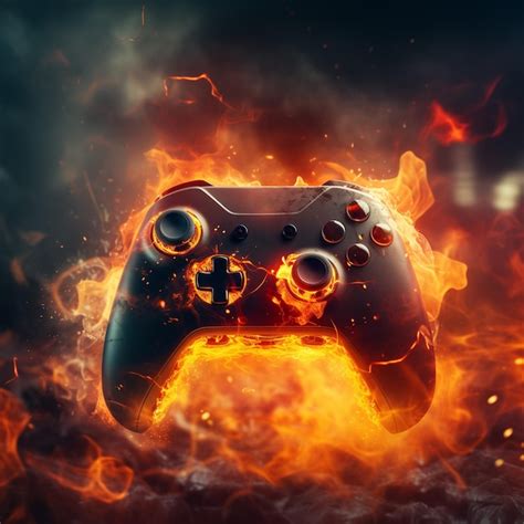 Premium Photo | Xbox controller on fire epic gaming background wallpaper