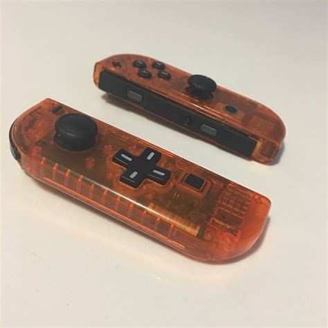 Nintendo Switch Custom Clear Transparent Fire Orange Joy Con Etsy