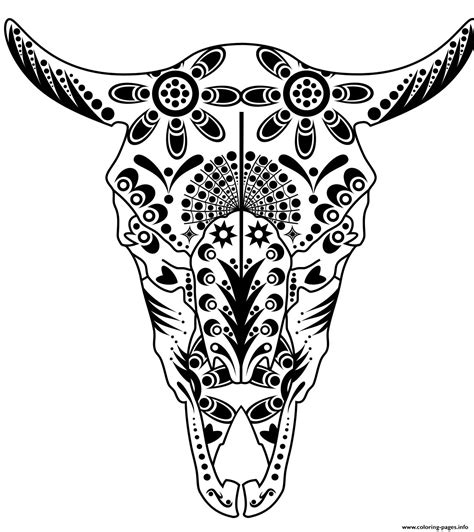 Cow Skull Coloring Pages - CohentuMckee