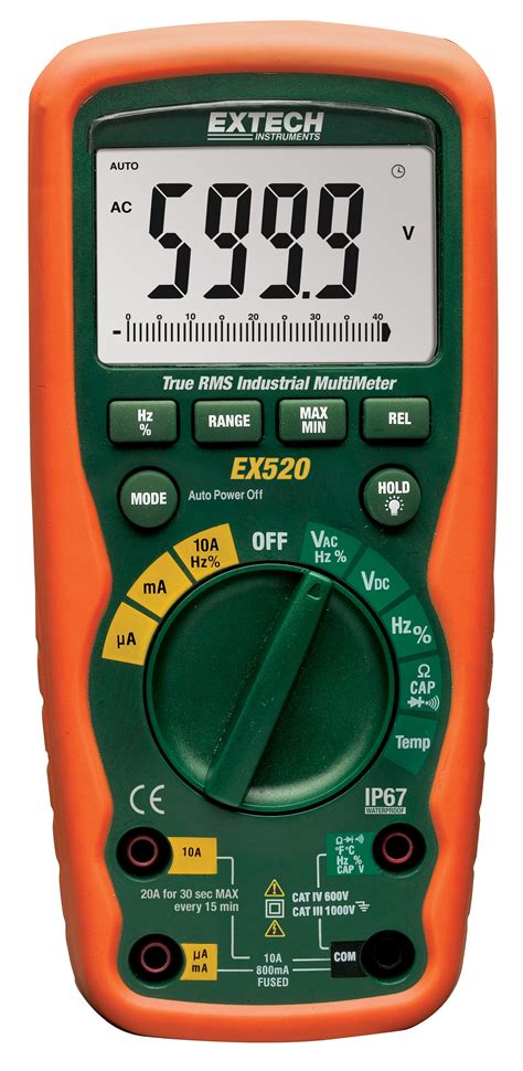 Extech EX520 11 Function Heavy Duty True RMS Industrial MultiMeter