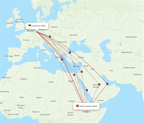 All Flight Routes From Addis Ababa To Frankfurt ADD To FRA Flight Routes