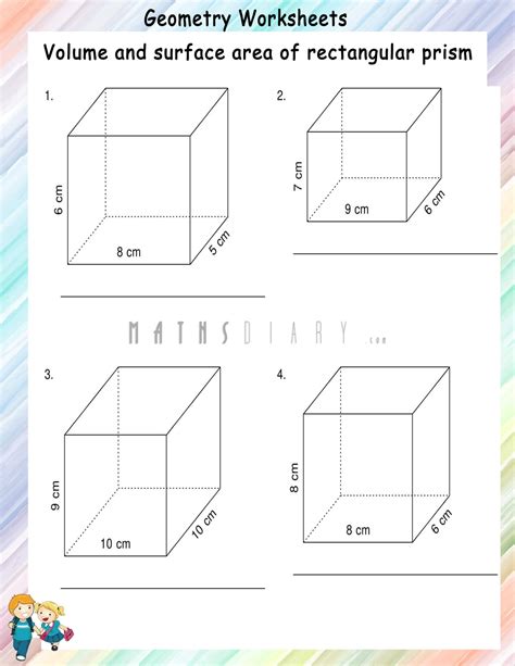 Surface Area Of Rectangular Prism Worksheets