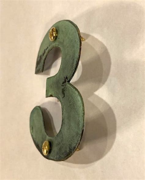 Solid Copper House Numbers Outdoor Or Indoor Patina Green Finish