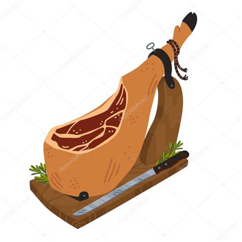 Jamon Delicias De Carne Sobre Fondo Blanco Pierna Espa Ola De Cerdo