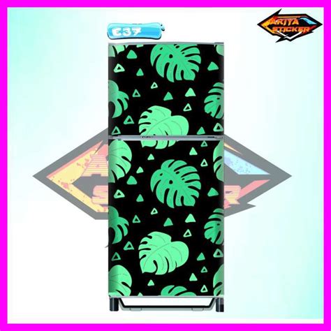 Jual STIKER KULKAS LEMARI ES 2PINTU 1 PINTU MOTIF MONSTERA PART1