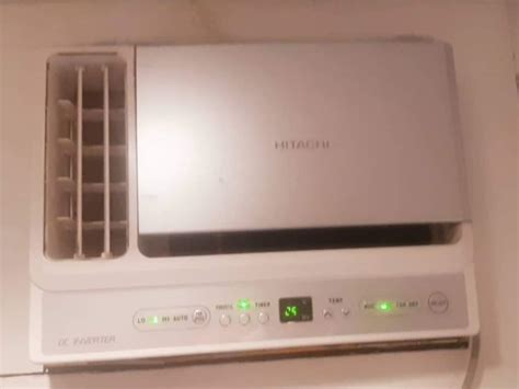 Hitachi Inverter 1HP window type compact airconditioner, TV & Home Appliances, Air Conditioning ...