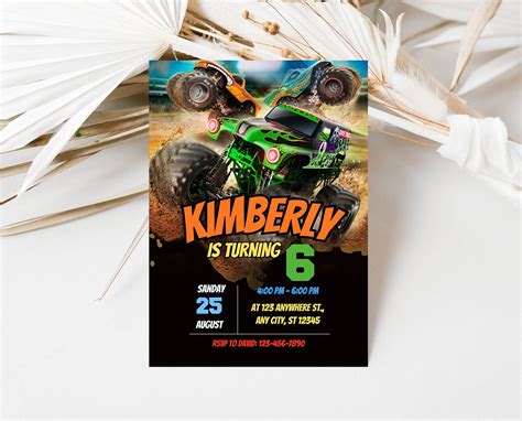 Editable Monster Jam Birthday Invitation Free Monster Jam Thank You Tags And Monster Jam Phone