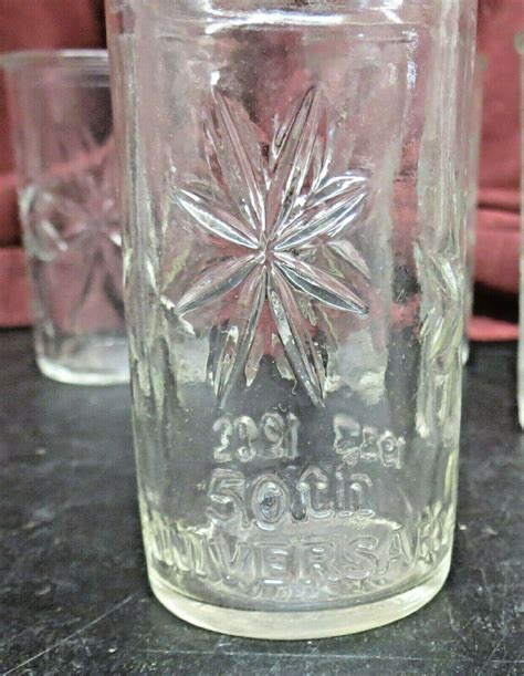 Vintage Lot Of 10 Anchor Hocking Atomic Star Juice Jelly Jar Glasses L 20523b 4205971548